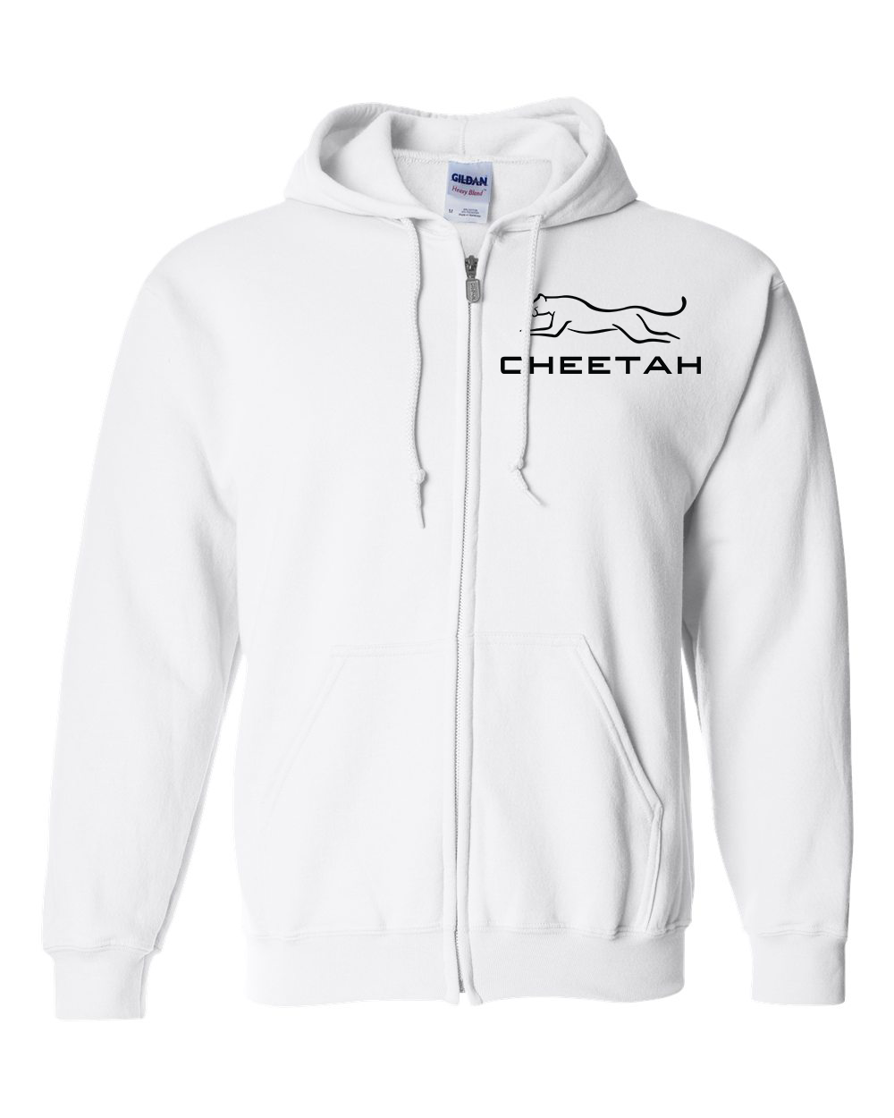White Cheetah 100% Quality Cotton Full-Zip Hoodie