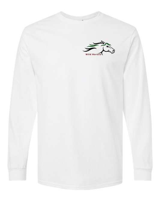 White Wild Horses 100% Quality Cotton Long Sleeve