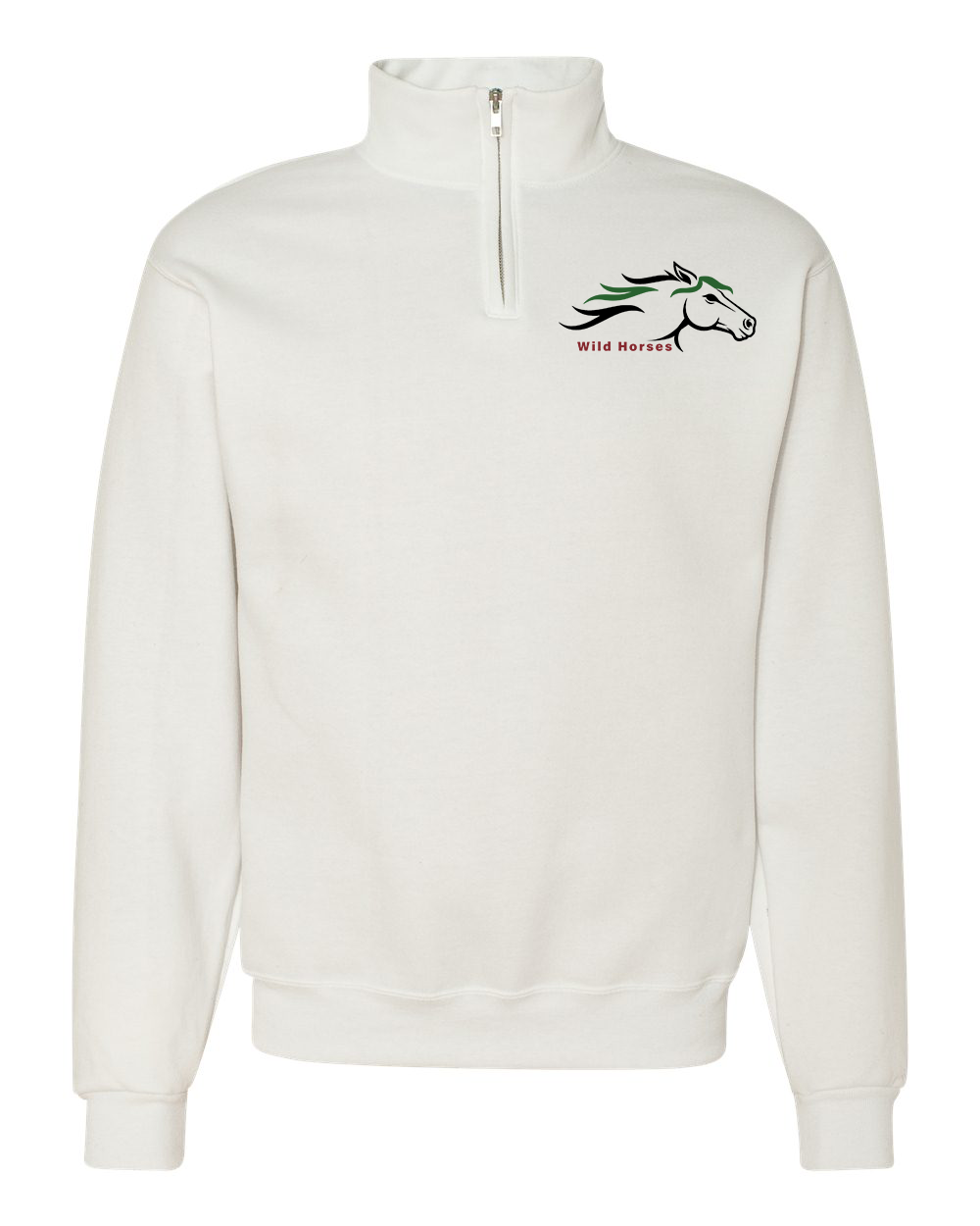 White Wild Horses 100% Quality Cotton Quarter-Zip