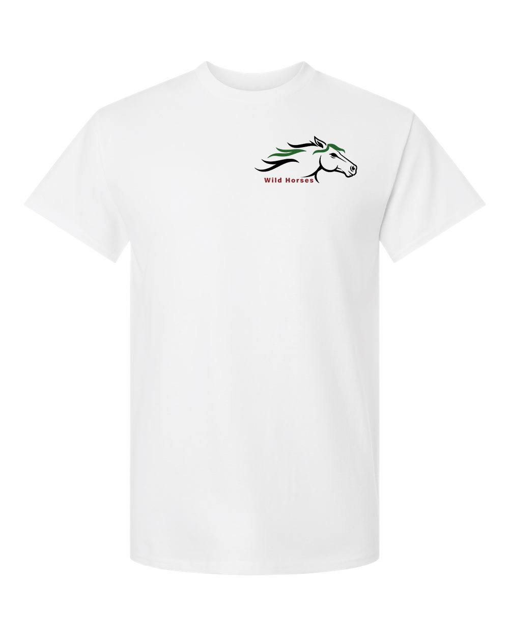 White Wild Horses 100% Quality Cotton Short Sleeve
