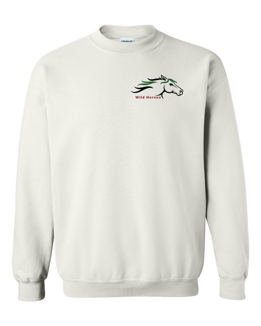 White Wild Horses 100% Quality Cotton Crewneck Sweatshirt