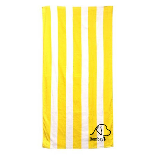 Yellow and White Stripe Beach Towel